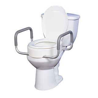 Elevated Raised Toilet Seat Riser with Removable Arms