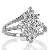 Absolute Marquise Shaped Cluster Faux Diamond Ring   .89ct