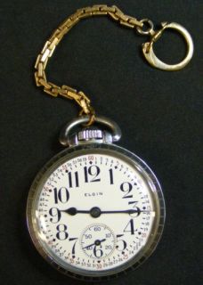 AUTHENTIC ANTIQUE WORKING ELGIN WATCH COMPANY POCKET WATCH