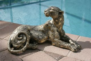  Cheetah Sitting Statue Home Decor Wildlife Animal Cat Exotic