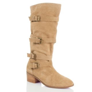 twiggy LONDON Slouchy Suede Boots with Straps and Buckles