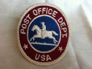 Vintage Pony Express Patch  Post Office Dept. USA Burgundy, White