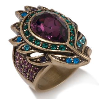 104 168 heidi daus pretty as a peacock pear and round crystal ring