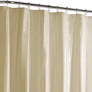 Extra Long Fabric Shower Curtain Liner Beige 72x84 Water Repellent