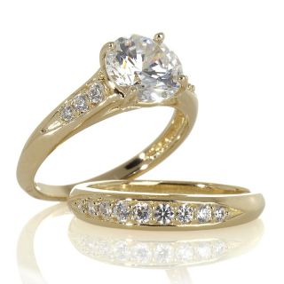 Absolute Round with Pavé Sides 2 piece Ring Set   2.29ct