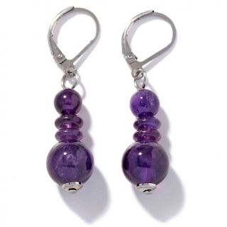 178 106 gem essence gemstone bead stainless steel drop earrings note