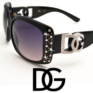 Womens DG Sunglasses Rhinestones Fashion Black Eye Wear