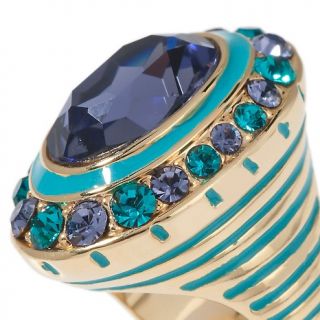 AKKAD Capri Flair Enamel and Purple Crystal Ring