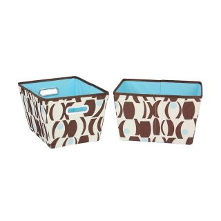 113 5284 household essentials 2 small tapered bins geo print brown