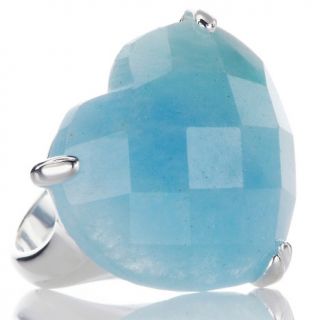 117 748 faceted milky aquamarine sterling silver heart ring rating 292