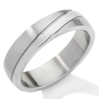 115 958 men s stainless steel satin and high polished 6mm wedding band
