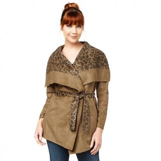 124 734 chi by falchi chi by falchi reversible faux suede coat with
