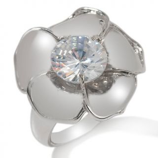 116 853 stately steel stately steel flower design ring with cz accent