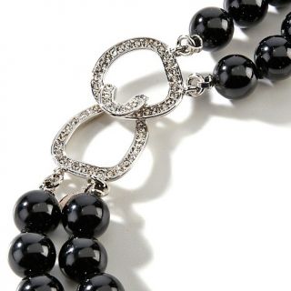 Joan Boyce Tasteful Tassel Black and White Simulated Pearl Necklace at