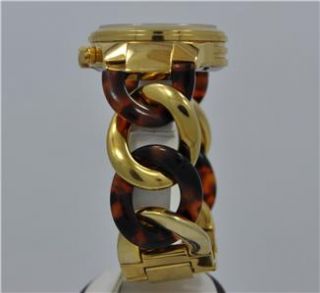 Ladies Michael Kors Chain Link Acrylic Gold Tone Chronograph Watch