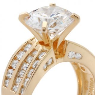 Absolute™ Emerald Cut and Pavé Sides Split Shank Ring