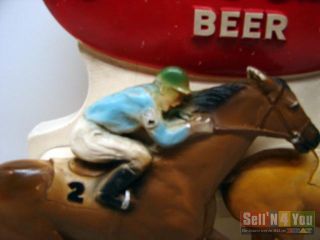 RARE Vintage Falls City Beer Always A Winner Race Horse Chalkware Bar