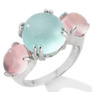 136 489 blue chalcedony and rose quartz sterling silver ring note