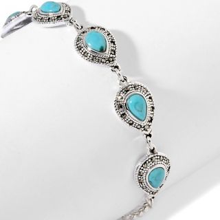 Marcasite Turquoise Sterling Silver Bracelet