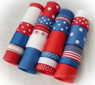  New Fourth of July Grosgrain Ribbon Lot 25 Yards