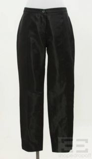 Etro Black & Green Iridescent Silk Seamed Ankle Pants Size 48