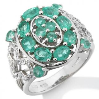 137 213 1 84ct colombian emerald and white zircon sterling silver oval