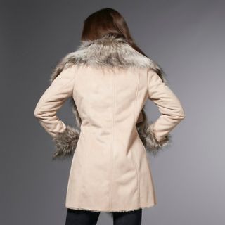 IMAN Platinum Collection Dramatic Faux Fur Wrap Coat