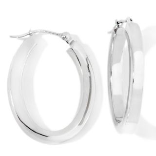 146 920 14k white gold square edge oval hoop earrings rating be the
