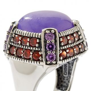 Jewelry Rings Gemstone Jade of Yesteryear Purple Jade CZ