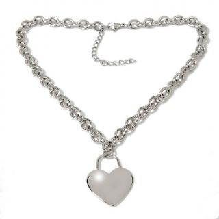 156 462 stately steel stately steel engravable heart drop 18 necklace