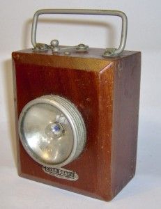 Vintage Eveready Wooden Boxed Torch Flashlight Lantern Ever Ready