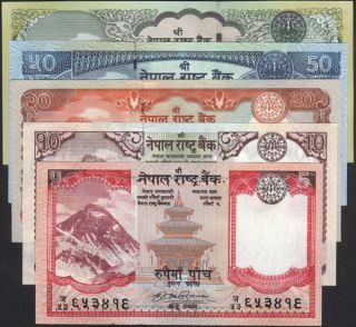 Nepal New Everest Banknote 5 10 20 50 100 RS Setof 5