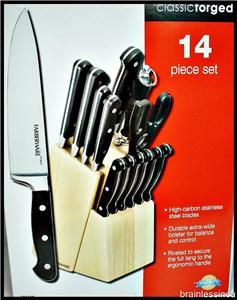 Farberware 14pc Cutlery Set STK Knives Shears Forged High Carbon