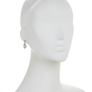 Ethiopian Opal and White Topaz Sterling Silver Frame Earrings