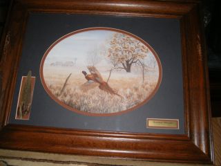 FARMLAND PHEASANT BY FLOANNA CROWLEY, SIGNED & #, LITHOGRAPHED