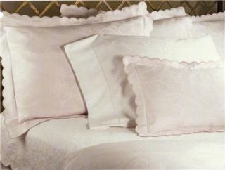  Jacquard Cotton Scalloped European Pillow Cover 26 Sq Sham