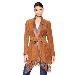 194 683 chi by falchi suede jacket with fringe trim rating 35 $ 119 95