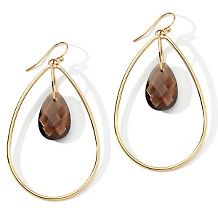 Technibond® Faceted Gemstone Pear Shaped Drop Earrings