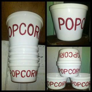 Retro Vintage Style 5 PIECE Ceramic Popcorn Bowl Set NOSTALGIC