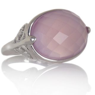 195 879 technibond checkerboard faceted lavender chalcedony oval ring