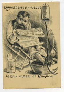 Leon Roze France Pelletan Enema Cartoon 1900s Postcard