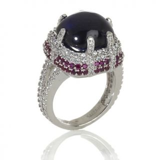 207 627 jean dousset absolute created sapphire cabochon and pave frame