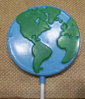  Planet Earth Globe Chocolate Lollipops Favors