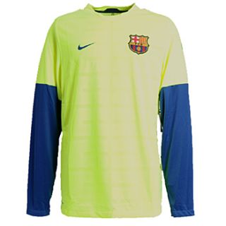 Nike Barcelona Long Sleeve Men Jersey 2009 10 Neon Blue Soccer 2XL