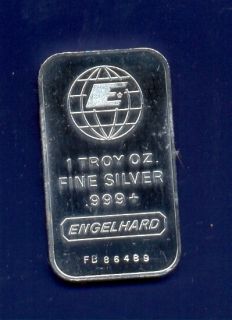 Engelhard 1 oz Silver Bar Small E Logo