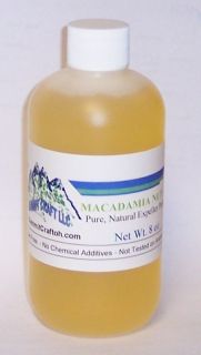 Macadamia Nut Oil 100 Natural 8 oz Soaps Lotions Skin Care Creams