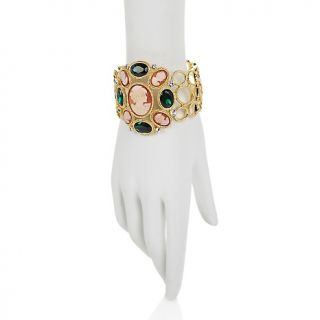 Amedeo NYC Multi Cameo and Crystal Goldtone Bracelet