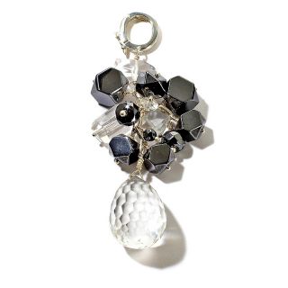 212 733 deb guyot designs hematite and clear quartz cluster sterling