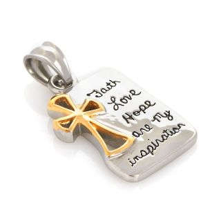 221 311 michael anthony jewelry 2 tone inspirational stainless steel