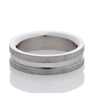 214 363 men s stainless steel grooved center wedding band ring rating